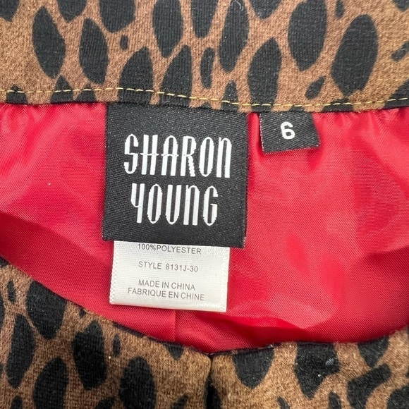 Sharon Young Open Front Leopard Print Cropped Jacket Womens size 6 - Picture 7 of 8